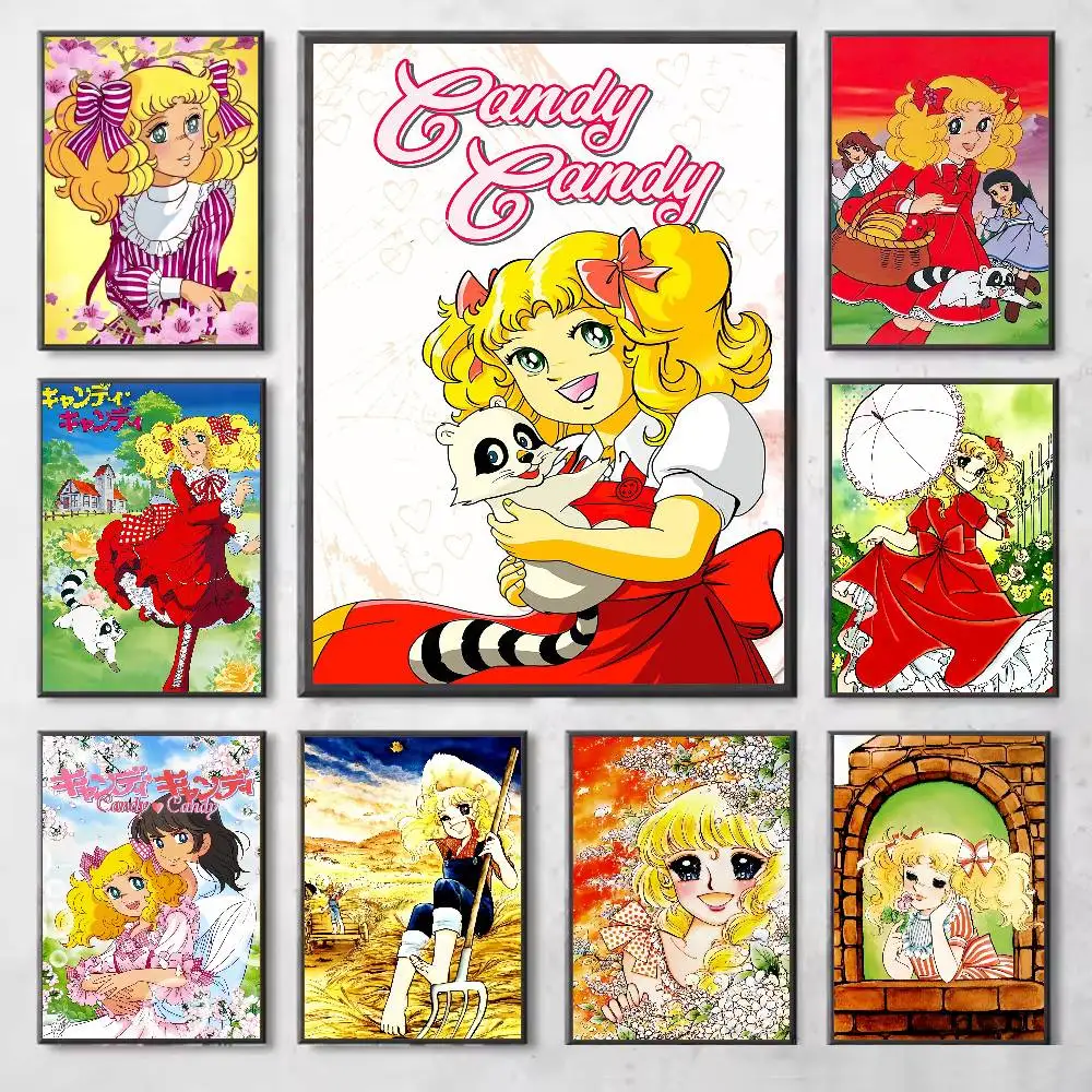 

Cartoon Classic Candy Candy Poster Gallery Prints Self Adhesive Home Decor Decoration Wall Decals Living Room Sticker