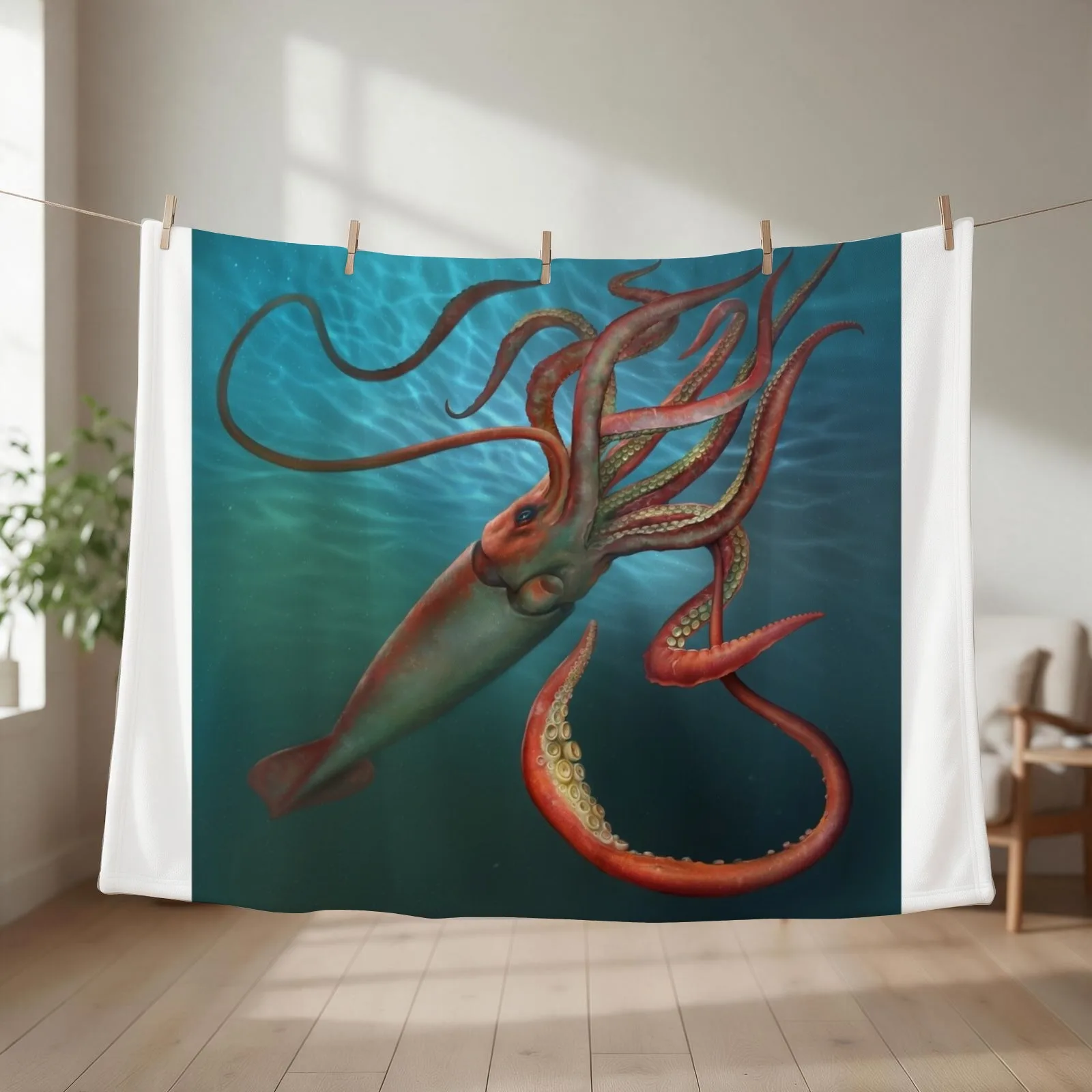 Giant Squid Throw Blanket Sofas Stuffeds sofa bed heavy to sleep Blankets