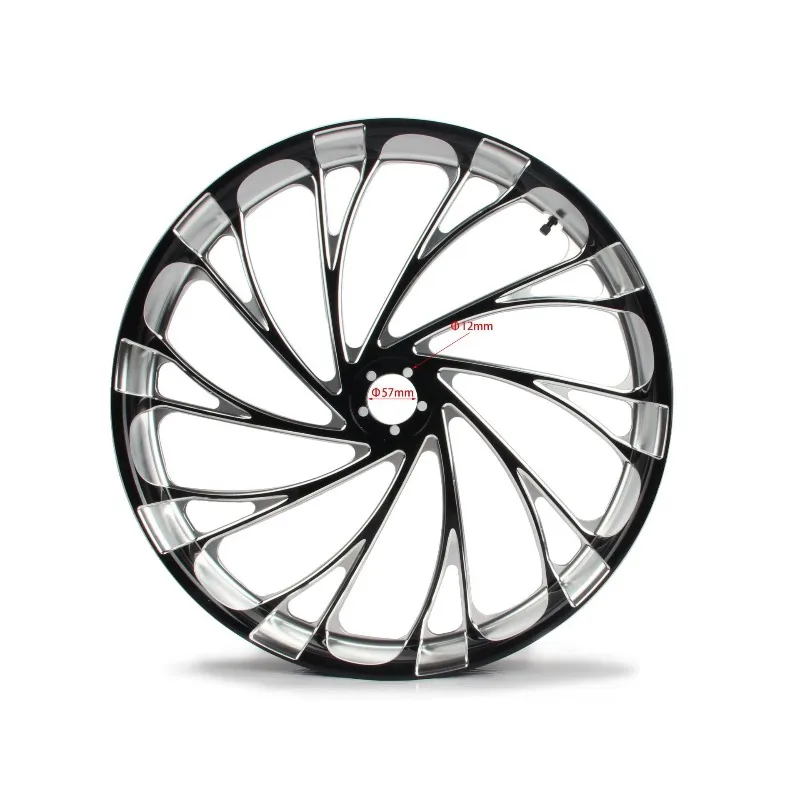 26x3.50 Inch Modified Big Tire Front Wheel Hub Anodized Bright Black High Gloss White Rim Wheel Hub for