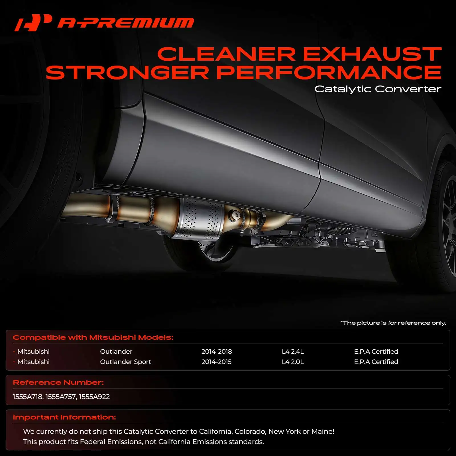 A-Premium Catalytic Converter for Mitsubishi Outlander 2014-2018 Outlander Sport 2014-2015