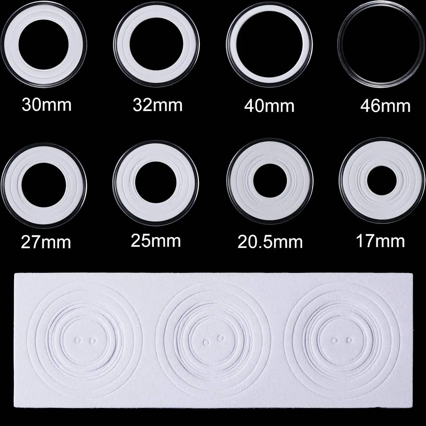 حامل كبسولات العملات المعدنية مقاس 46 مم A72Z وصندوق حماية لحامل العملات المعدنية لمستلزمات جمع العملات المعدنية (8 مقاسات، 60 قطعة) #2