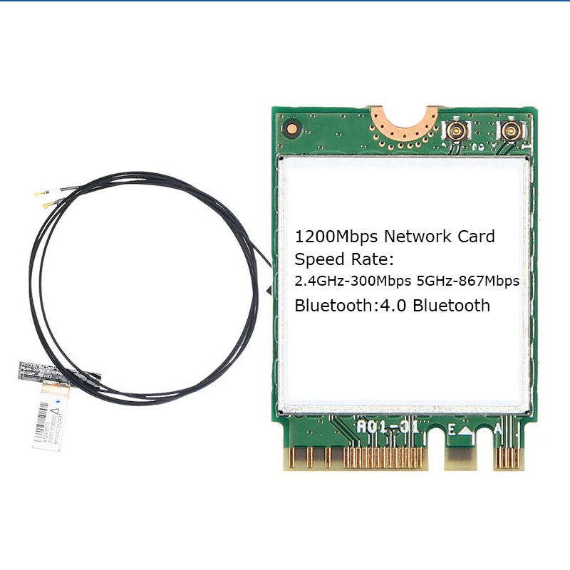 7260NGW AC デュアルバンド 2.4 グラム 5 グラムワイヤレスカード 1200Mbps Bluetooth 4.0 M.2 NGFF Wifi アダプタカードとアンテナラップトップデスクトップ