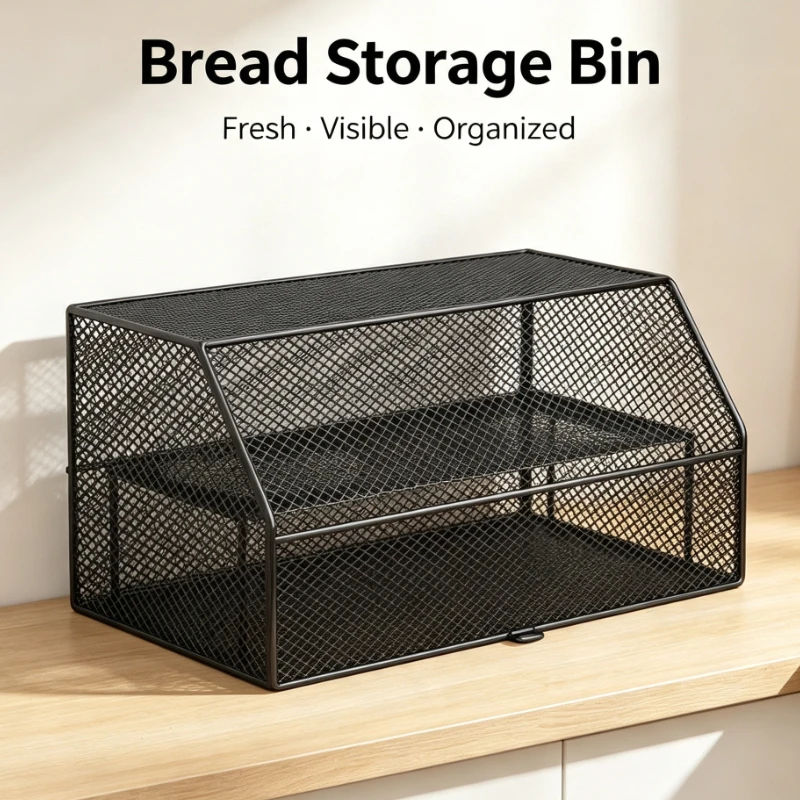 Mesh  Cover With 2 Tier Storage For Kitchen Table Anti Fly Dust Proof Dish Rack Organizer