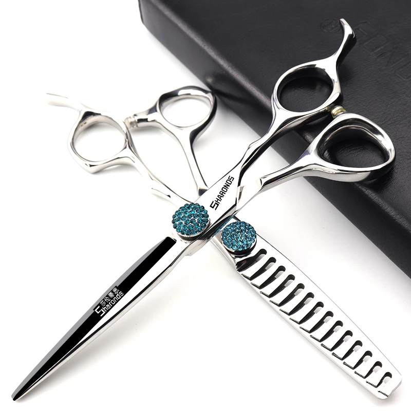 6/6.5-inch hair scissors professional genuine flat cut teeth scissors set, hairstylist specific thinning scissors set