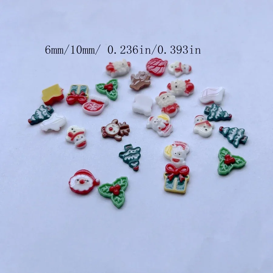 50 pieces of mixed Christmas style resin flat back decorative scrapbook DIY holiday decoration nail art decoration scrapbook