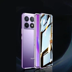 360 Double-Sided Glass Phone Case for Xiaomi Poco X6 X6 Pro 5G Metal Magnetic Anti Peeping Cover For POCO X6 Pro PocoX6 X6Pro 5G