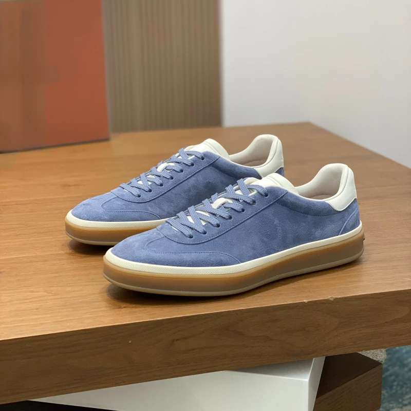 

Classic 2024 vintage breathable cow anti-suede low-side full-color men's sports shoes leather strap business thick-soled leisure