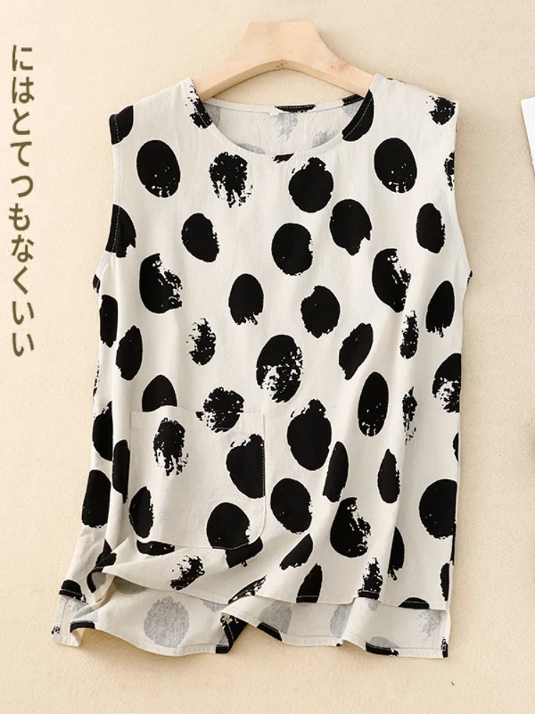 Linetto di cotone allentato estivo ter Ne Svel Top da donna artistico di grandi dimensioni sopra la testa in cotone sottile Linet irt