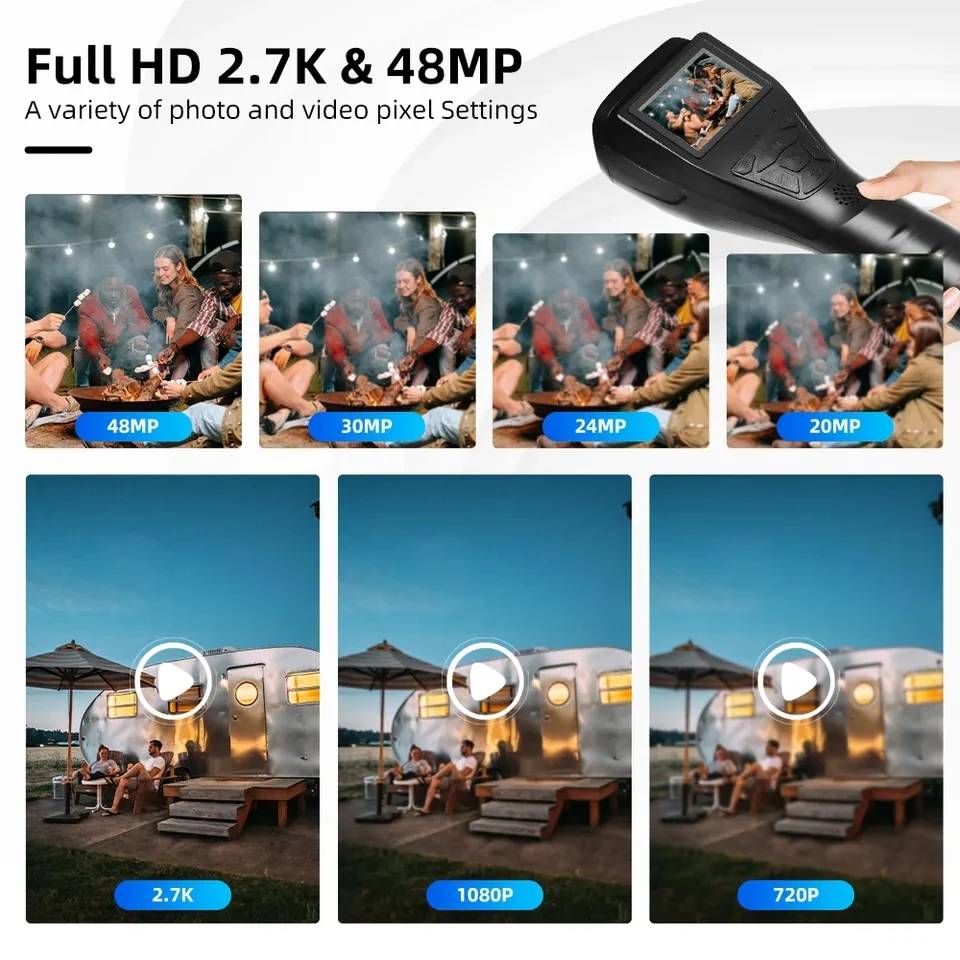 Full HD Viagem Flash Lanterna, Handy Video Camera, Qualidade Atacado