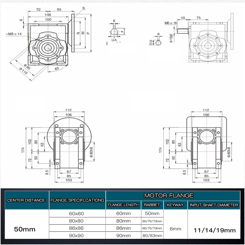 Imagem -06 - High Torque World Gear Reducer Motor Relação de Desaceleração para 100: para o Motor de Passo do Dispositivo Cnc Nmrv063