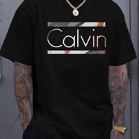 Men's Summer 100% Pure Cotton Fashionable Casual Loose Plus Size New Fashionable Letter Printed Round Neck Short Sleeved T-shirt