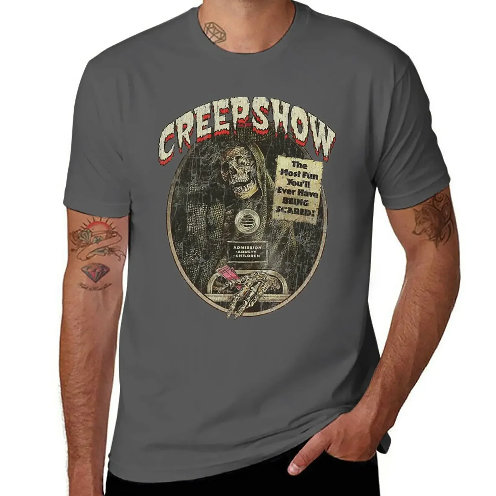 Creepshow 1982 sweat blank anime cute tops workout heavyweight style tops Informal streetweat fashion Round neck harajuku summer