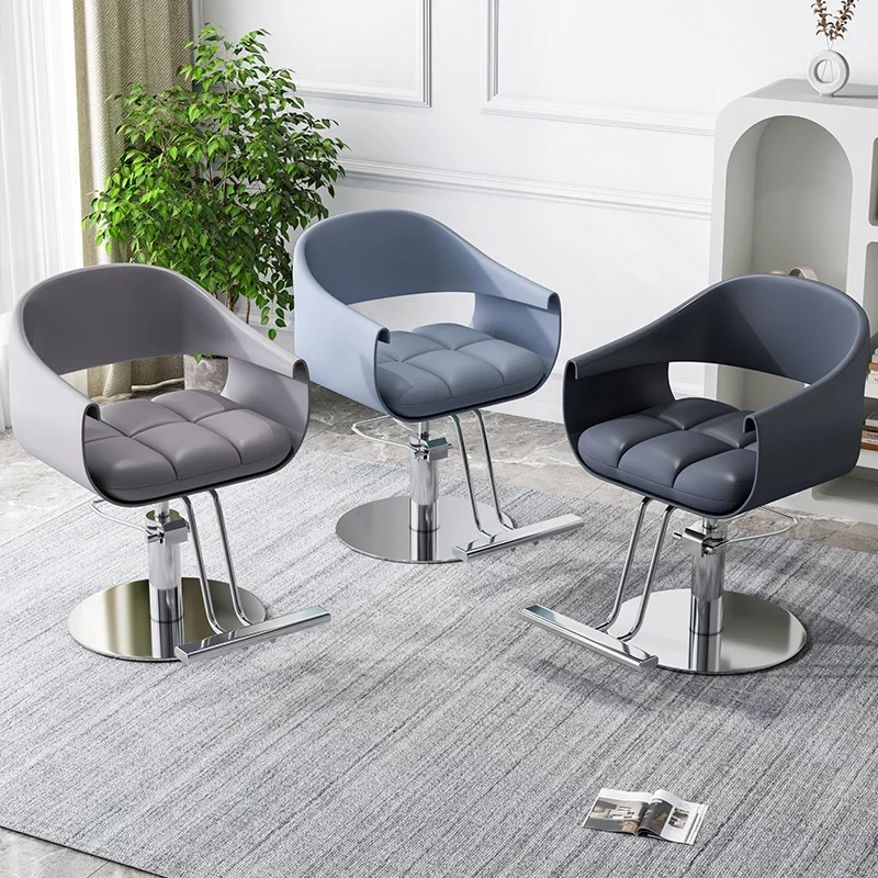 미용실의자 Rotating Barber Chair for Hair Salons Modern Movable Metal Chairs Creative Simple Salon Chair for Beauty Salons Furniture