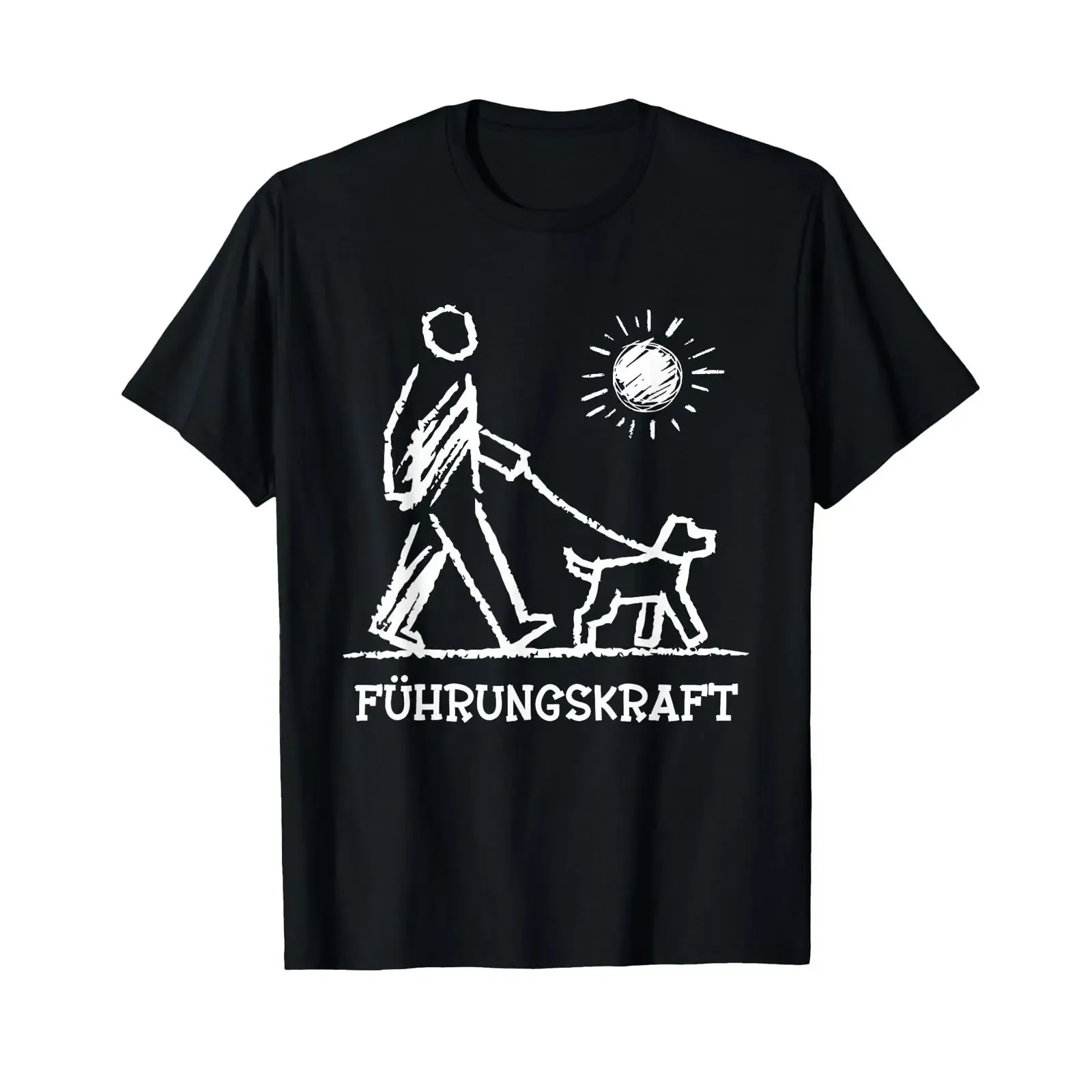 Leadership Funny Dog Sayings with Print Men's T Shirt black vintage Washed Top For Everyday Wear Breathable streetwear Casual