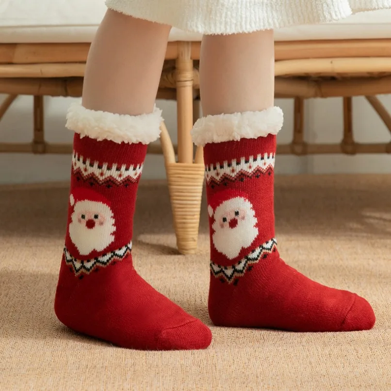 Thermal fluffy Sock Women Winter Warm Funny Christmas Gift Cute Kawaii Non Slip Cartoon Sleeping Comfy Female Fuzzy Slipper Sock