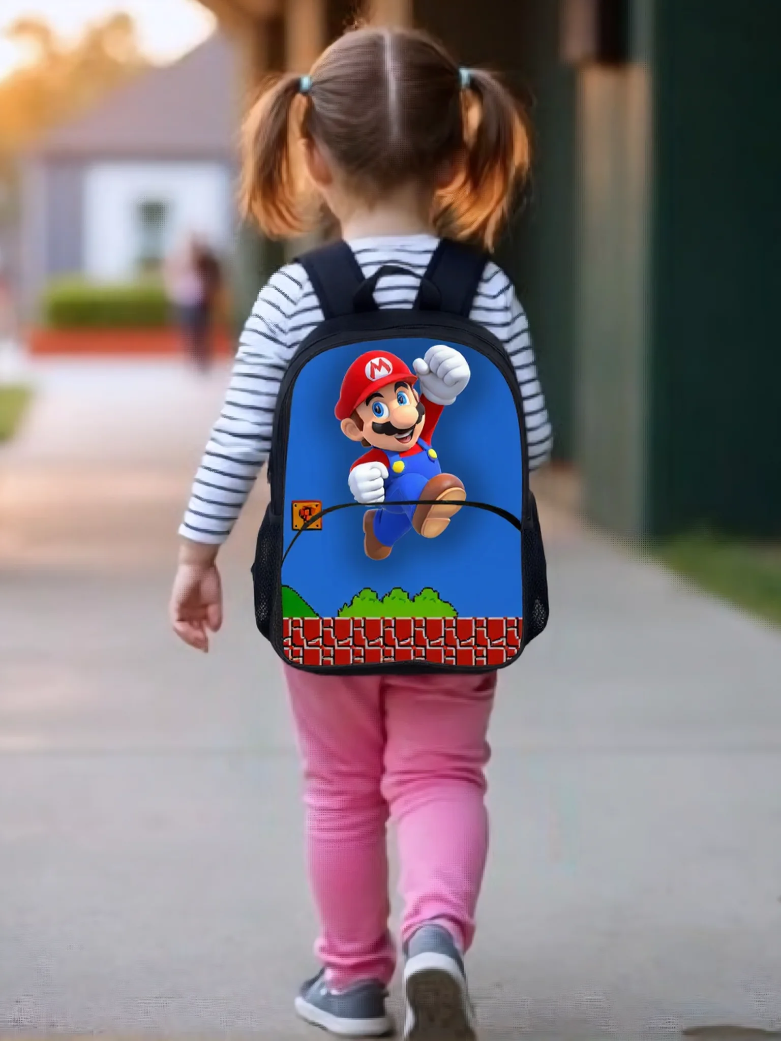 Super Mario Multifunction Elementary Children Knapsack-Lightweight Backpack-Large Capacity Rucksack for Boys Girls
