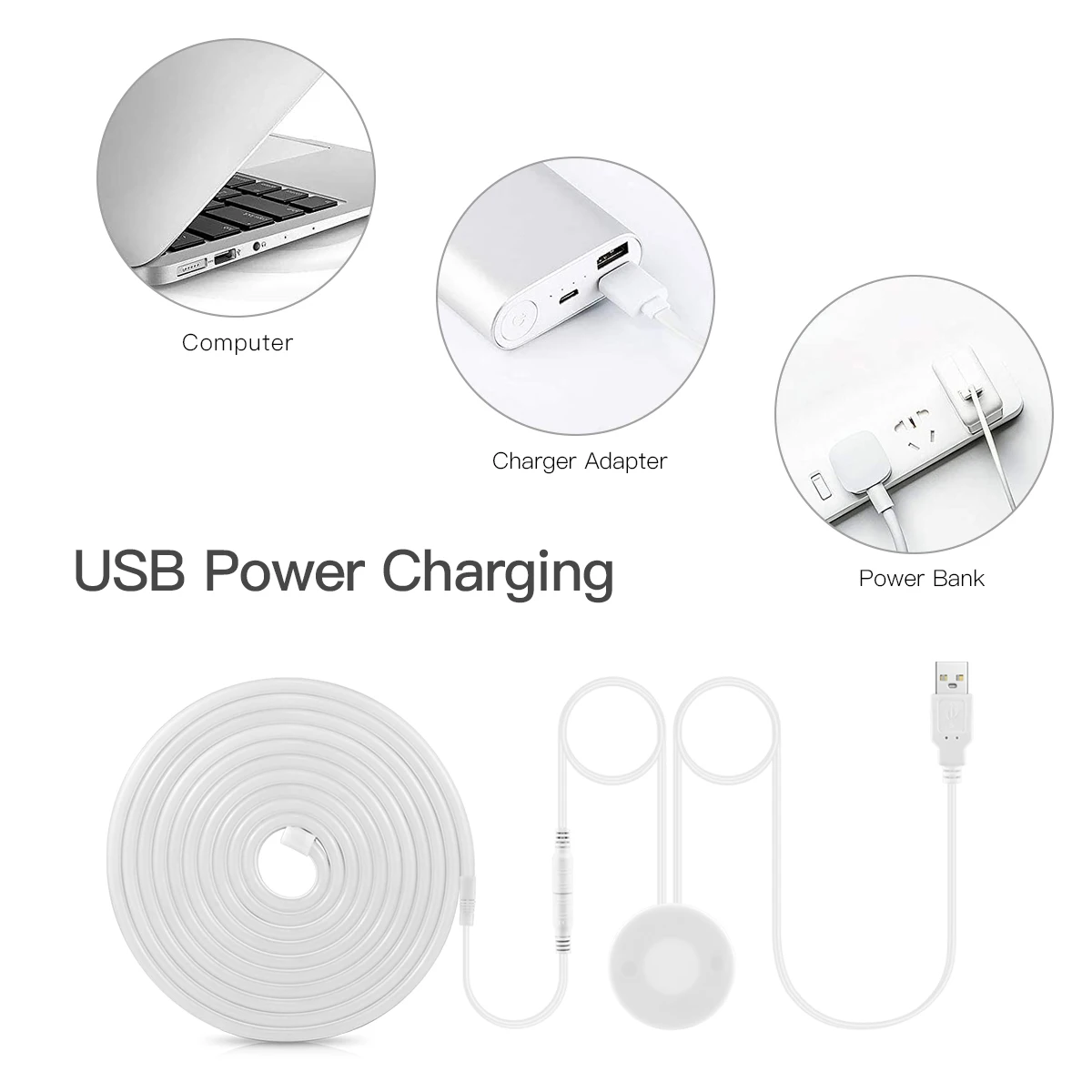 Penetrate Wood USB 5V LED Strip Neon Light Hand Sweep and Touch Sensor Dimmable Switch Neon Tape Sign For Closet Room Wall Decor