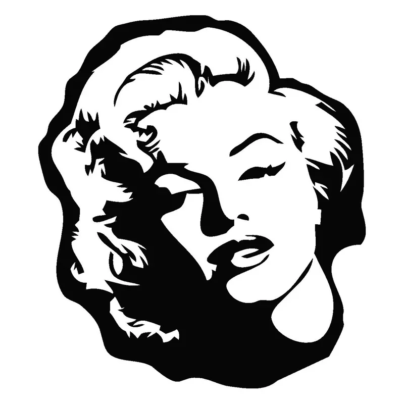 

Car Stickers Marilyn Monroe Cartoon Car Shape Decoration Accessories PVC Car Stickers Waterproof Sunscreen Black/white,17cm*15cm