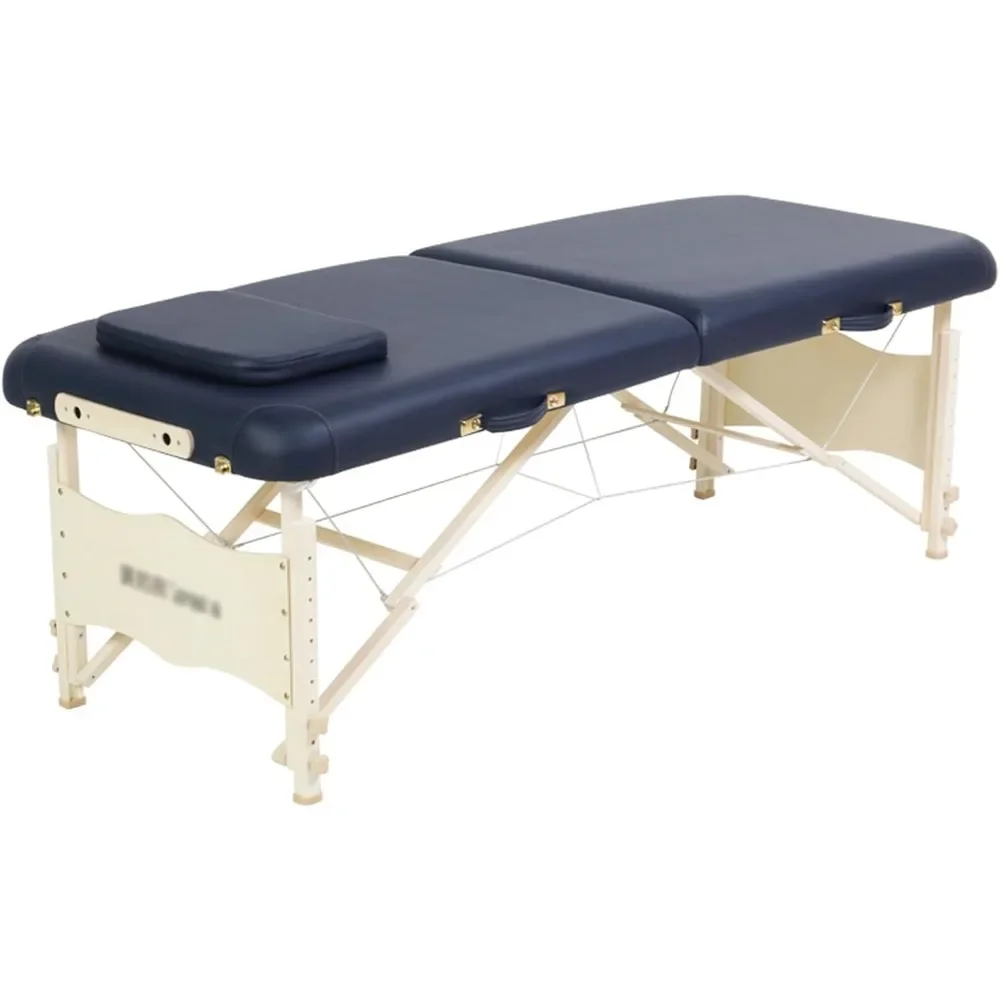 

Massage Salon Bed with Adjustable Height, Steel Support Cables, Folding 2-Section Design - Professional Spa Bed for Lashes, Incl