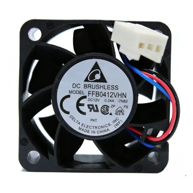 for FFB0412VHN for Delta 4028 Switch Silent Cooling Fan 12V 3 Wire Speed Measurement 0.24A