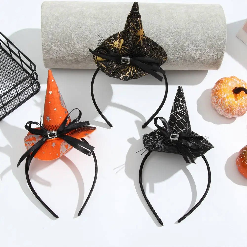 Halloween Spider Web Witch Hat Ghost Festival Skull Headband Holiday Party Atmosphere Performance Props Tiara Hair Accessories