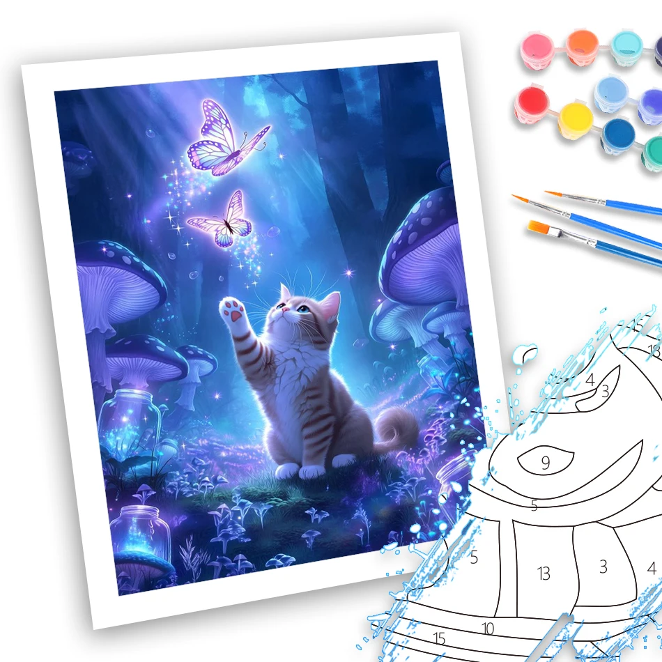 GATYZTORY Simple Painting By Numbers hobby Art Stuff Frame cat Home Decoration Luxury Arte Drawing On Canvas Art Supplies Simple