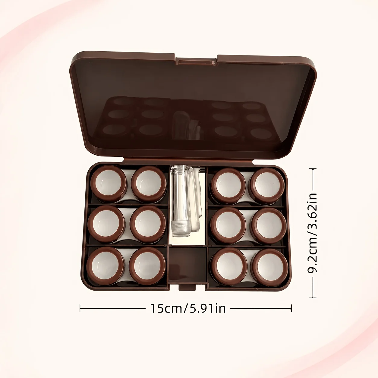 Cute Girl Print Contact Lens Case with Mirror, Large‑Capacity Storage Box for 6 Pairs Colored Lens, Portable Lens Care Container
