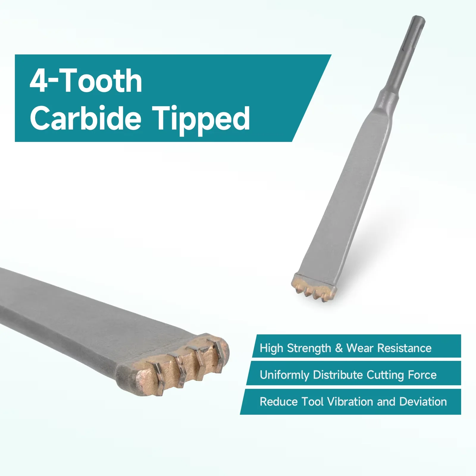 SDS PLUS Shank Electric Hammer 4Tooth Carbide Tungsten Carbide Tipped Alloy Chisel Bushing Bit For Concrete Granite Masonry Tool