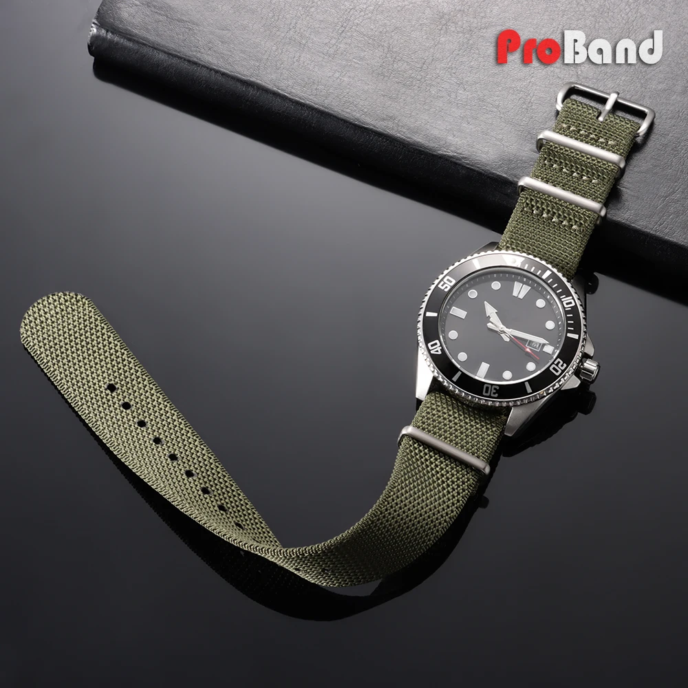 High Quality Fabric Watch Band 20mm 22mm One Piece Nylon Watch Strap Men Women Sport Military Weave Bracelet for Omega for Seiko view 5