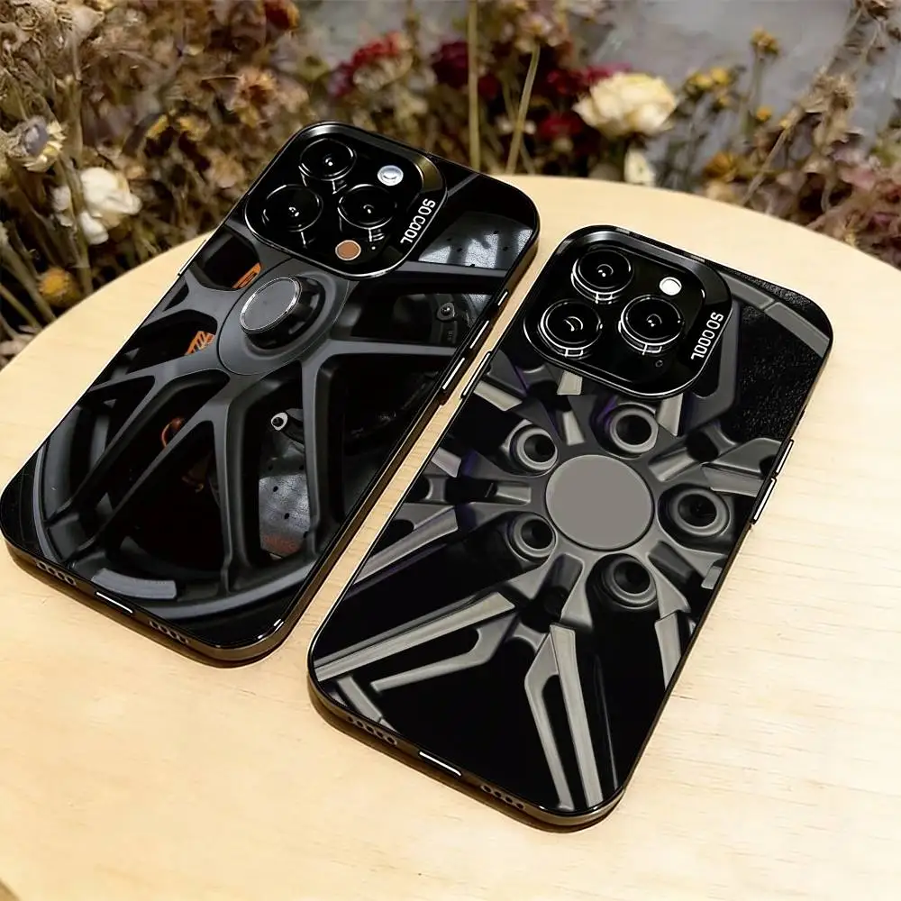 

Car Wheel Bone Phone Case For iPhone 17,16,15,14,13,12,11 Plus,Pro Max,XS,Colorful Silver Black Cover