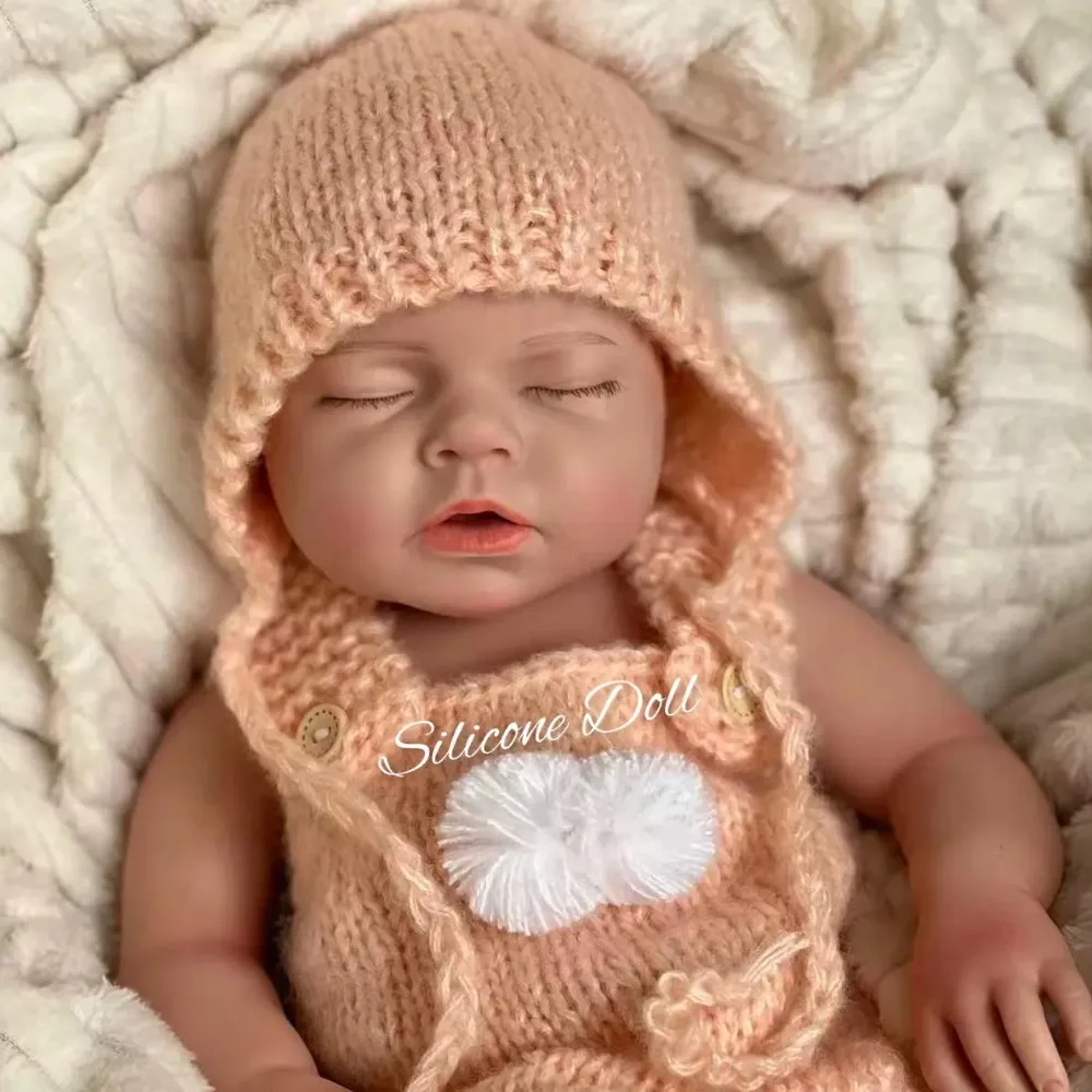 

Alai1 силиконовая 20-дюймовая кукла реборн Bebe может открыть рту, ручная работа, 3D-окрашенная кукла Bebe для новорожденных, подарки на день рождения