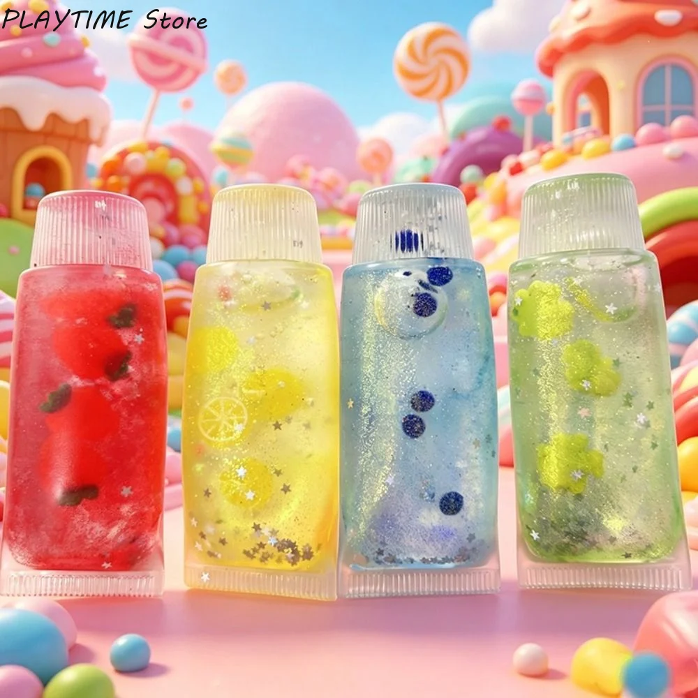 Glitter Fruit Toothpaste Squishy Toy Non-Bounce Shapeable Facial Cleanser Fidget Pinch Soft Elastic Squishy Toy Kids & Adults