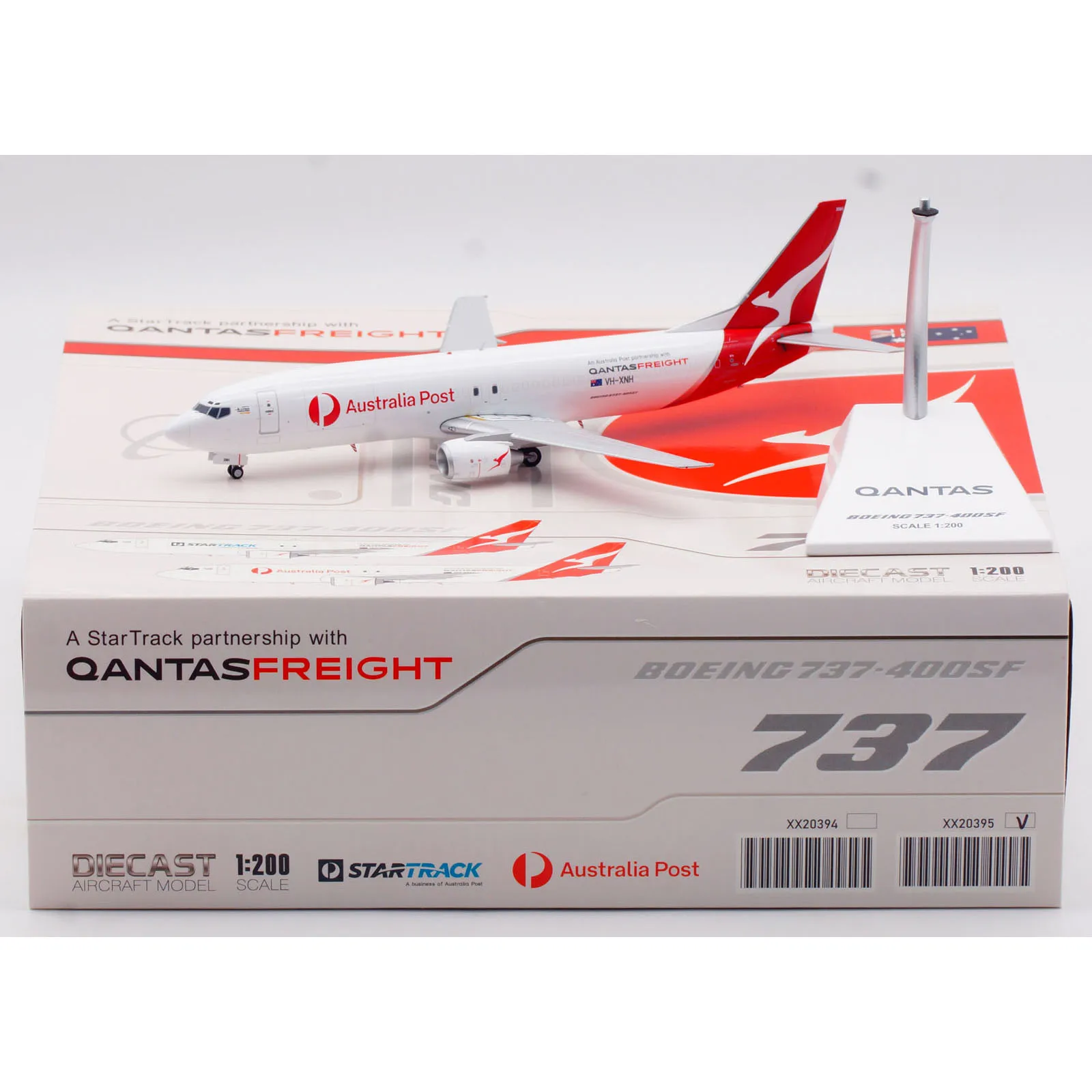 

XX20395 Alloy Collectible Plane JC Wings 1:200 Qantas Freight(Australia Post) Boeing B737-400SF Diecast Aircraft Model VH-XNH