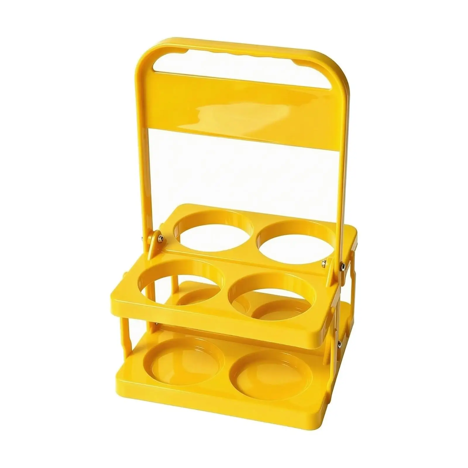 Portable Plastic Bottle Carrier Basket for Party Picnic Beverage Dispenser with Foldable Handle Universal Wine Bottle Holder for
