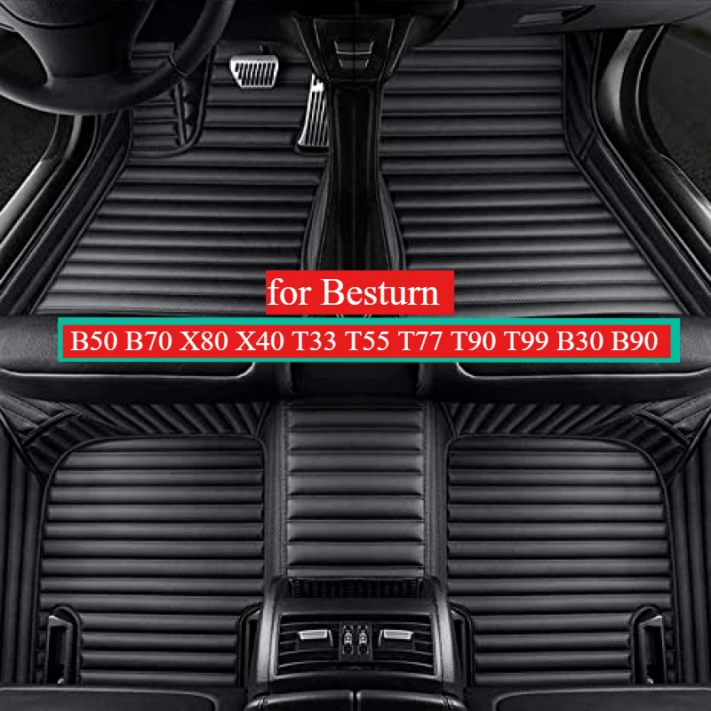 Custom Car Floor Mats for Besturn B50 B70 X80 X40 T33 T55 T77 T90 T99 B30 B90 2019-2025 Foot Interior Auto leather Carpet Trunk