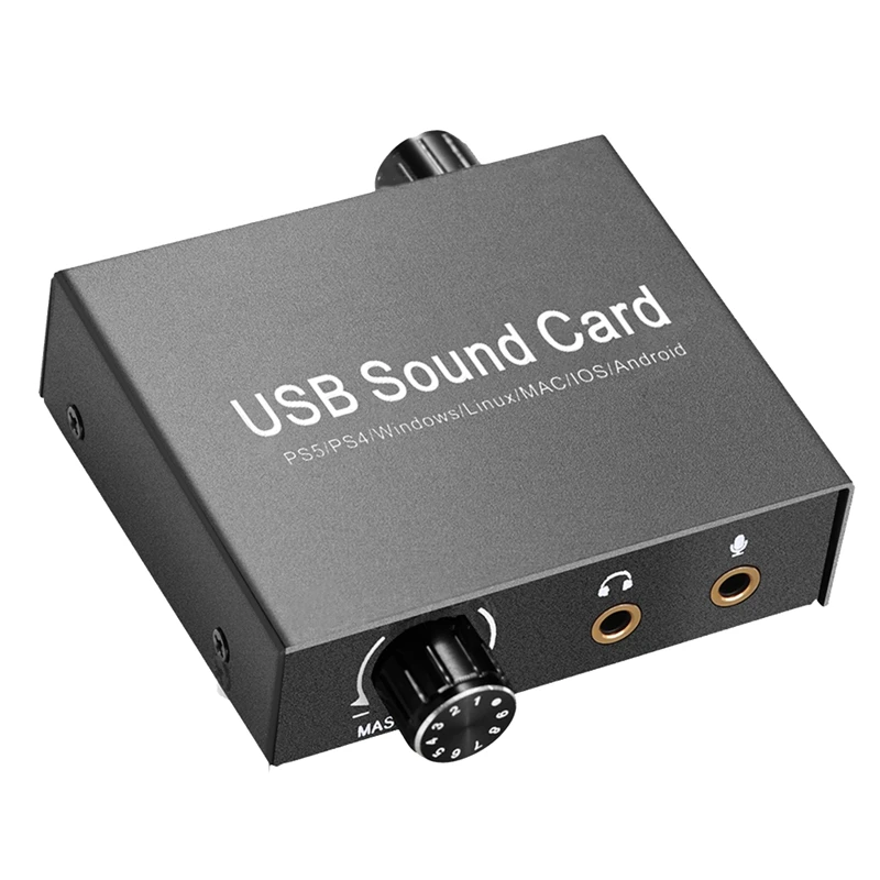 USB-C Sound Card Audio External 3.5Mm Microphone Audio Adapter Soundcard For PS4 PC Laptop Headset USB Sound Card Durable