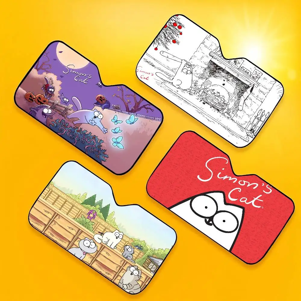 

Солнцезащитный экран для лобового стекла Cute-S-Simons-Cat, складной, для автомобиля, защита от УФ-лучей, аксессуар для автомобиля