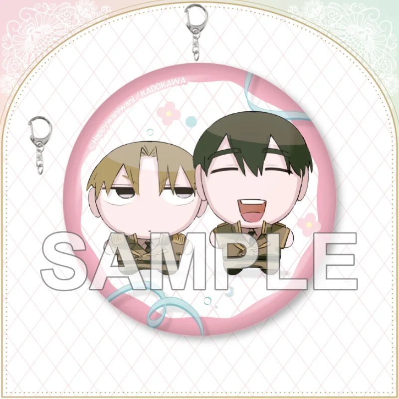 Anime The Loyal Dog-Like Subordinate and the Tsundere Second Lieutenant Cartoon Character 6CM Egil/Kuro Acrylic Pendant Keychain