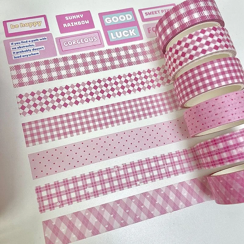 MINKYS 6pcs/lot Pink/Baby Yellow Series Decorative Tape Set Cute Cartoon Creative Washi Tape School Stationery
