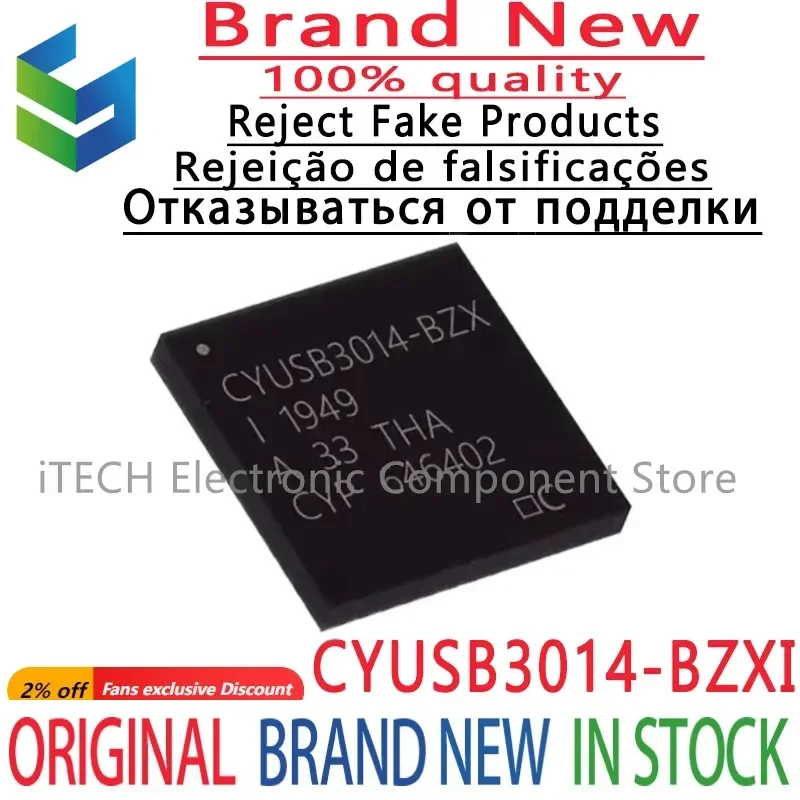 

2PCS CYUSB3014 CYUSB3014-BZXI USB 3,0 Ultra-высокоскоростной интерфейс IC