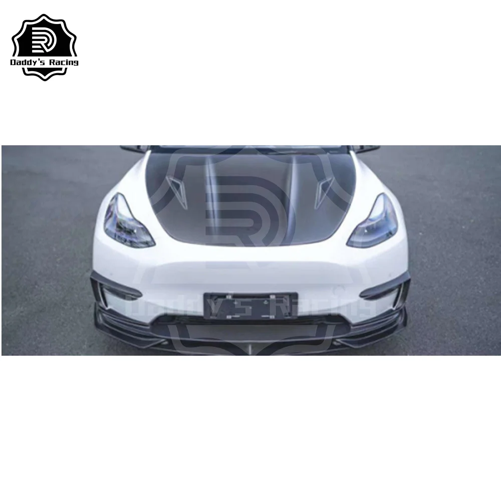 New V2 Style Carbon Fiber Front Hood Bonnet Fit For Model Y High Quality Fitment