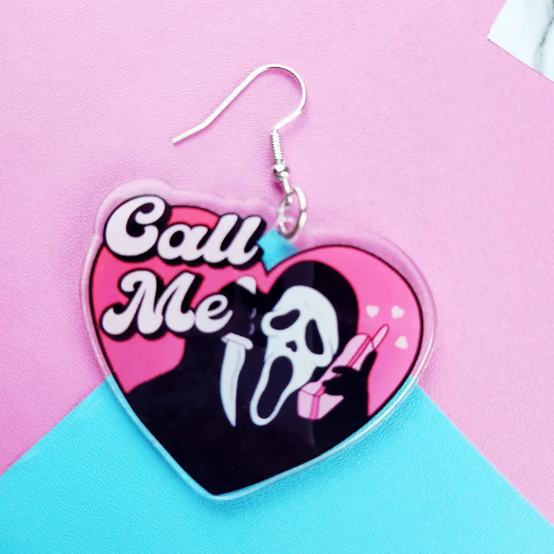 Novelty Call Me Acrylic Earrings Cute and Creative Earrings Kawaii Animal Jewelry Unique and Funny Women\'s Gift