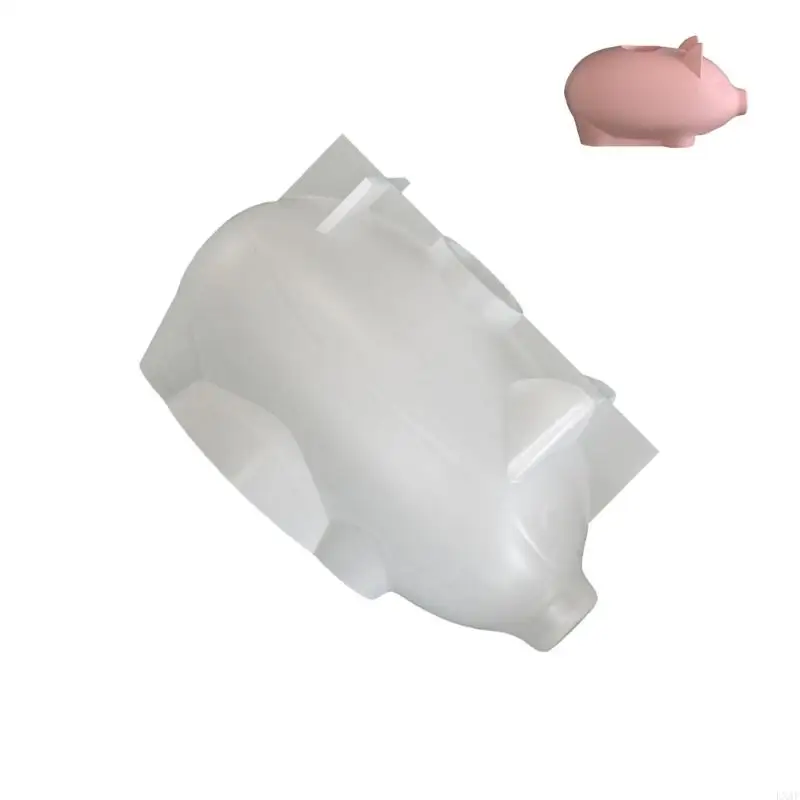 DIY Crystal Epoxy Plaster Pig Holder Silicone Mold For Handmade Decors Craft