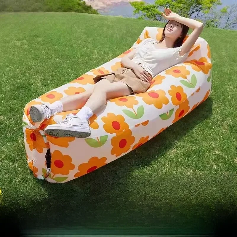 ポータブルインフレータブルソファ屋外キャンプ用音楽祭用シートと寝椅子エアマットレス軽量旅行レジャー家具