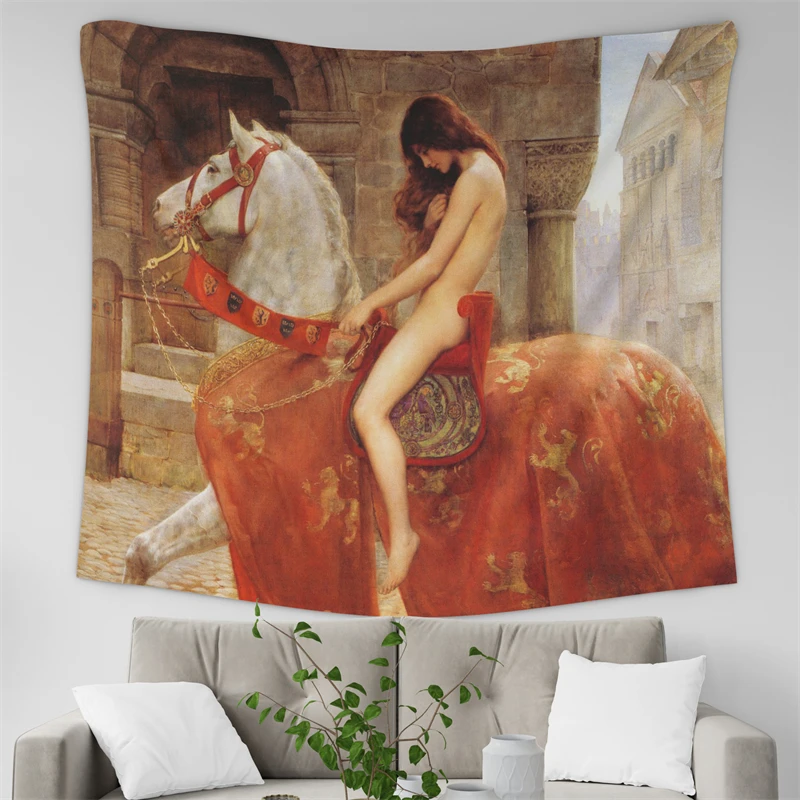 Gaslight Gatekeep Girlboss Lady Godiva نسيج الجدار الشنق الفن لغرفة النوم غرفة المعيشة ديكور كلية النوم