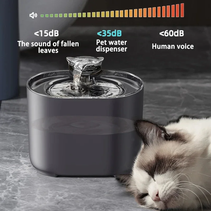 

2024 new fully automatic filtering USB electric silent ring filtering cat and pet water dispenser 2.2L