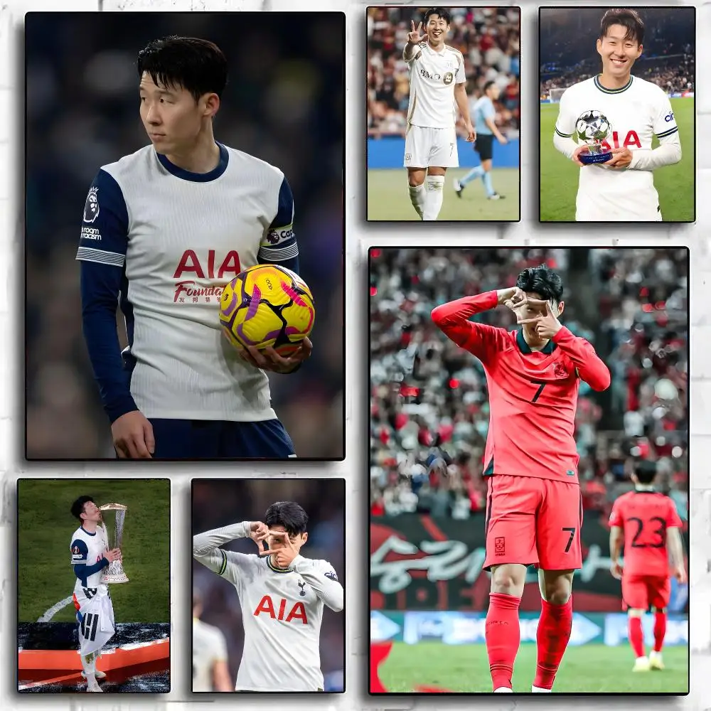 Football Player Son Heung Min Poster Painting And Print Wall Art Picture For Home Room Decor Gifts