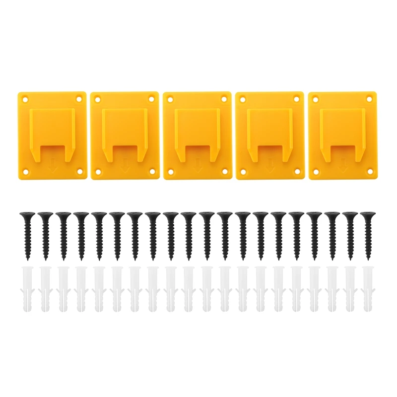 

HOT SALE 5 Pieces Power Tool Mount Holders For Dewalt 20V,12V Drill,Also For M18 Drill,Hanger (Yellow)