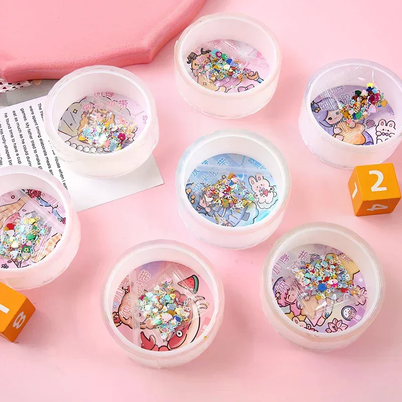 Multipurpose Nano Tape With Straws Beads For DIY Craft Children Pinch Toy Making Blowing Bubble Sticky Traceless Nano Tape