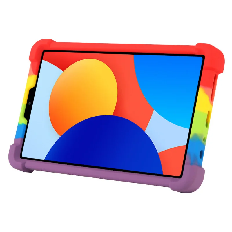 Silicone Case for Redmi Pad SE 8.7 Inch Tablet Shockproof Protective Cover with Kickstand TPU Full Body Drop